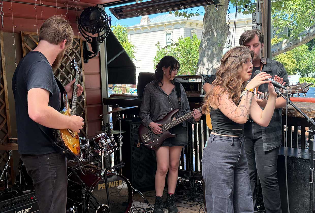 Megan Claire performing at Davis Music Festival.